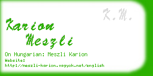 karion meszli business card
